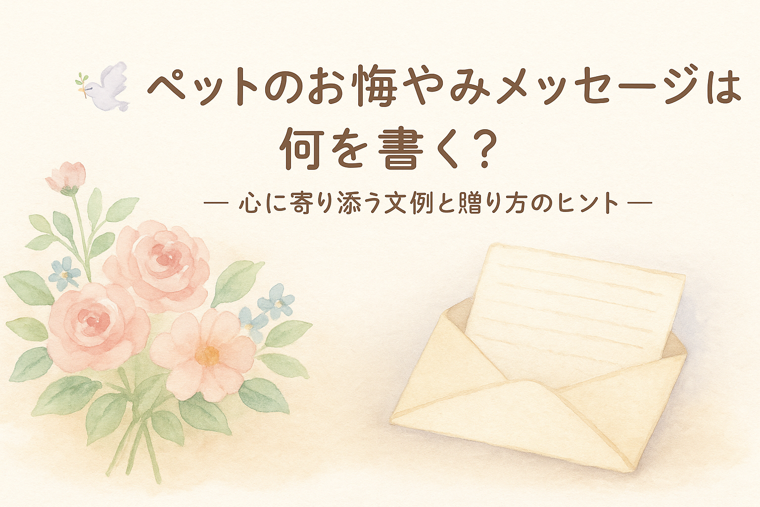 ペットのお悔やみメッセージは何を書く？― 心に寄り添う文例と贈り方のヒント ―