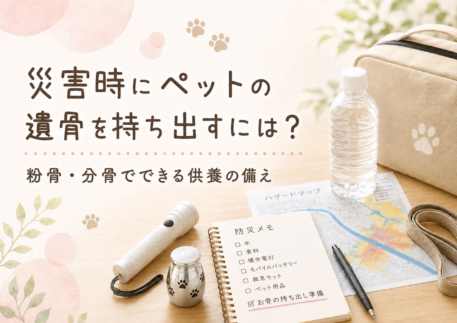 災害時にペットの遺骨を持ち出すには？粉骨・分骨でできる供養の備え